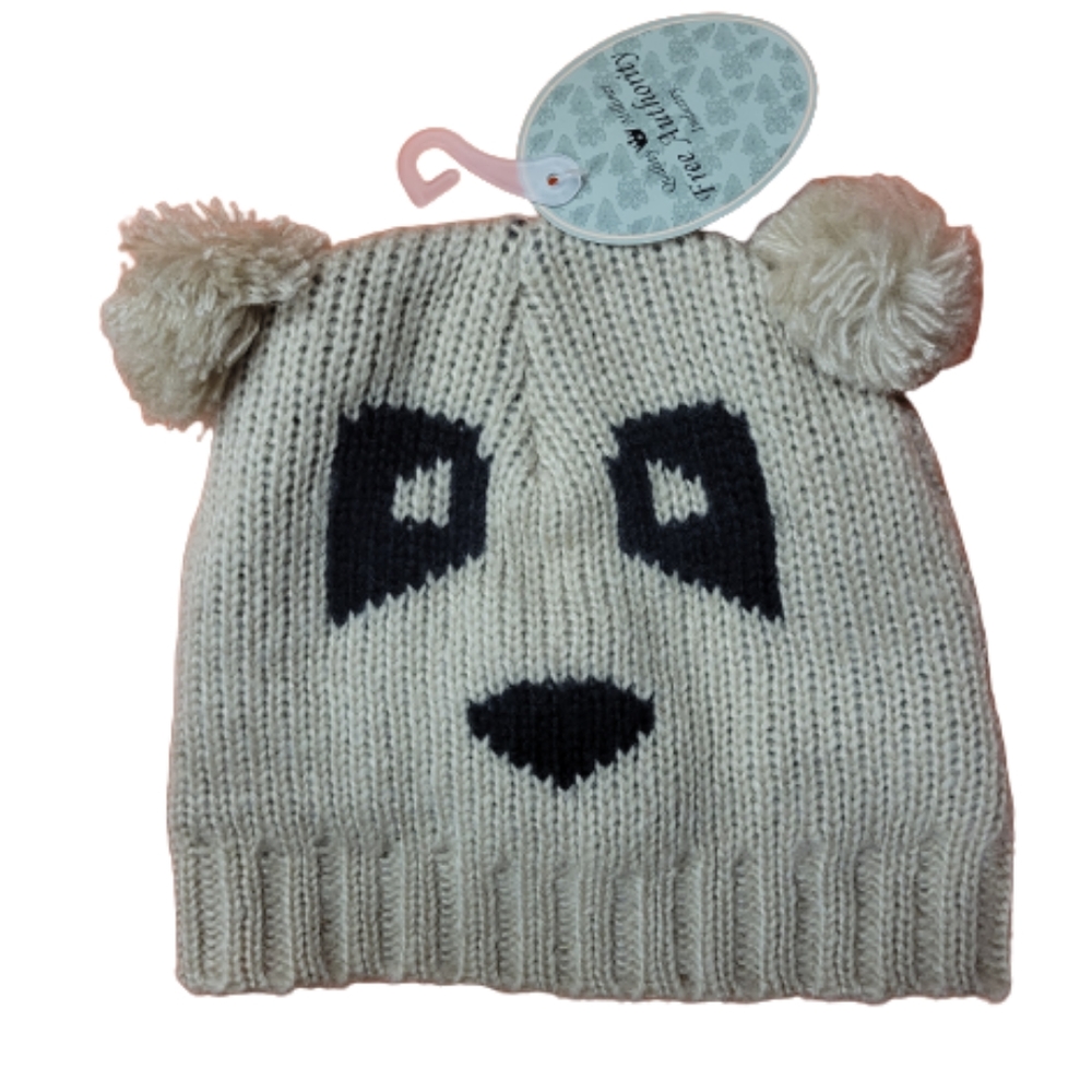 BNWT Free Authority Knit Bear Hat with Pom Pom Ears